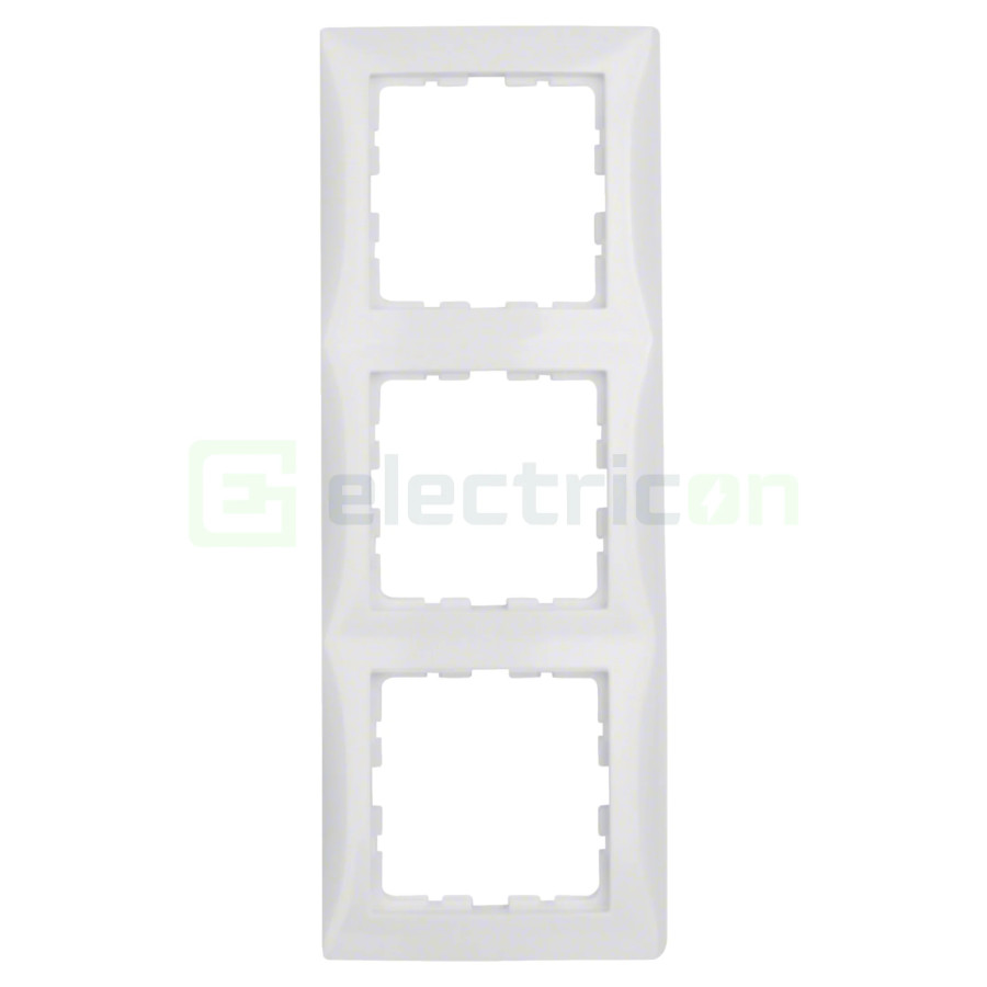 Ramă - 3 module - montaj vertical - alb lucios - Berker S.1 - 10138989