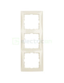 Ramă - 3 module - montaj vertical - bej lucios - Berker S.1 - 10138982