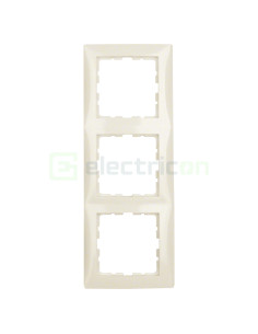 Ramă - 3 module - montaj vertical - bej lucios - Berker S.1 - 10138982