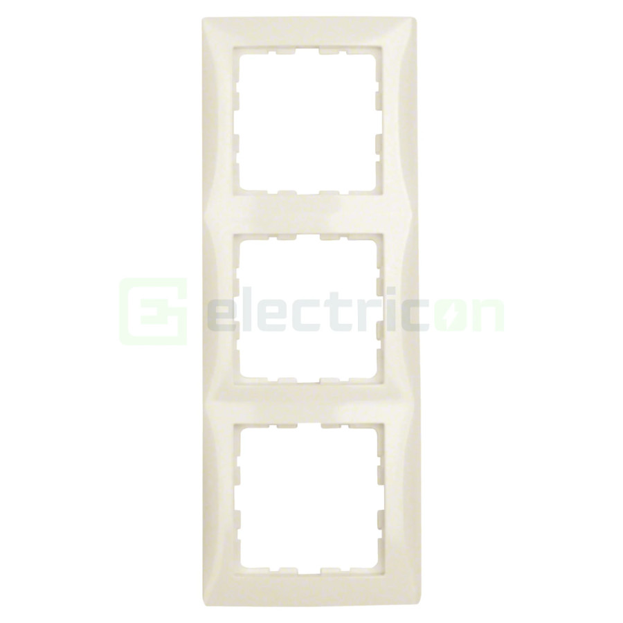 Ramă - 3 module - montaj vertical - bej lucios - Berker S.1 - 10138982