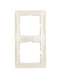 Ramă - 2 module - montaj vertical - bej lucios - Berker S.1 - 10128982