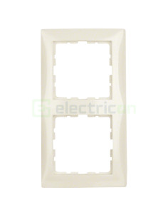 Ramă - 2 module - montaj vertical - bej lucios - Berker S.1 - 10128982