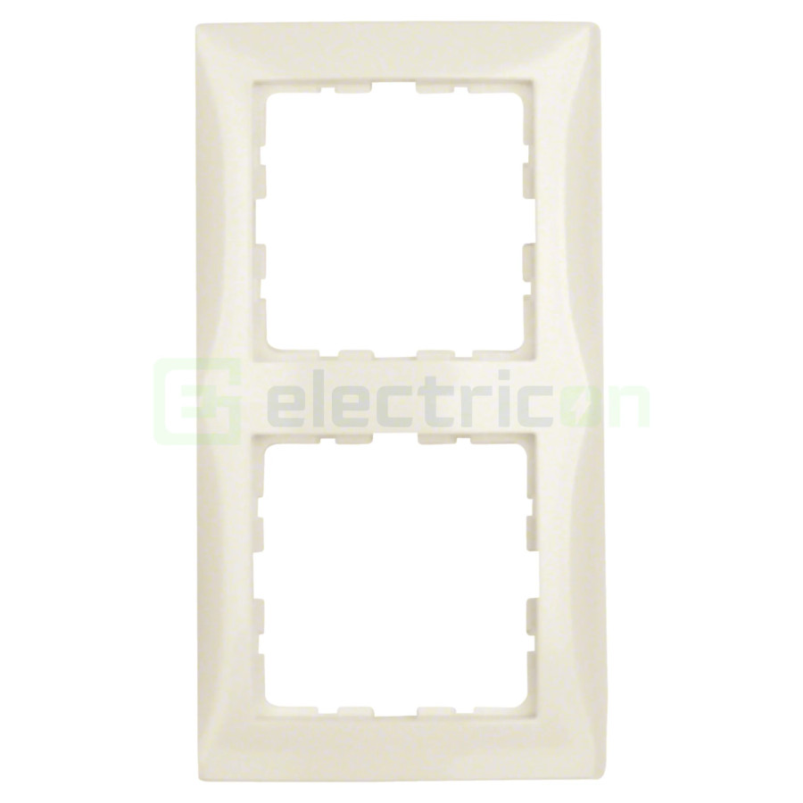 Ramă - 2 module - montaj vertical - bej lucios - Berker S.1 - 10128982