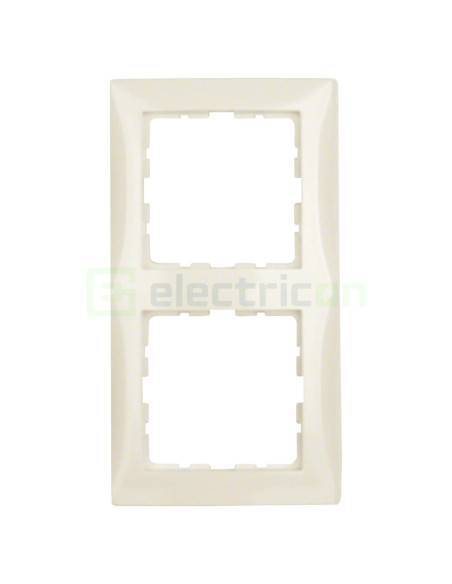 Ramă - 2 module - montaj vertical - bej lucios - Berker S.1 - 10128982