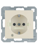 Priză - Schuko - încastrat LED etichetă protecție atingere - bej lucios - IP20 - Berker S.1 - 41108982