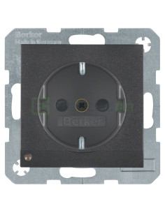 Priză - Schuko 2P+E - încastrat LED protecție atingere - antracit mat - IP20 - Berker S.1 - 41091606