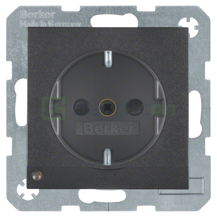 Priză - Schuko 2P+E - încastrat LED protecție atingere - antracit mat - IP20 - Berker S.1 - 41091606