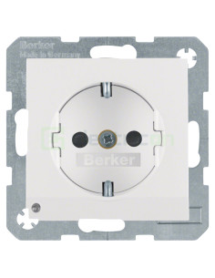 Priză - Schuko 2P+E - încastrat LED protecție atingere - alb mat - IP20 - Berker S.1 - 41091909