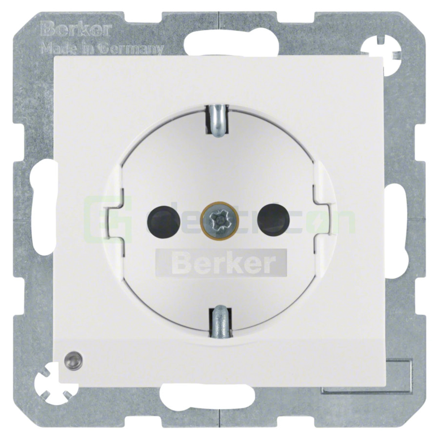 Priză - Schuko 2P+E - încastrat LED protecție atingere - alb mat - IP20 - Berker S.1 - 41091909