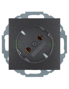 Priză - Schuko 2P+E - încastrat înclinație 45° - antracit mat - IP20 - Berker S.1 - 47271606