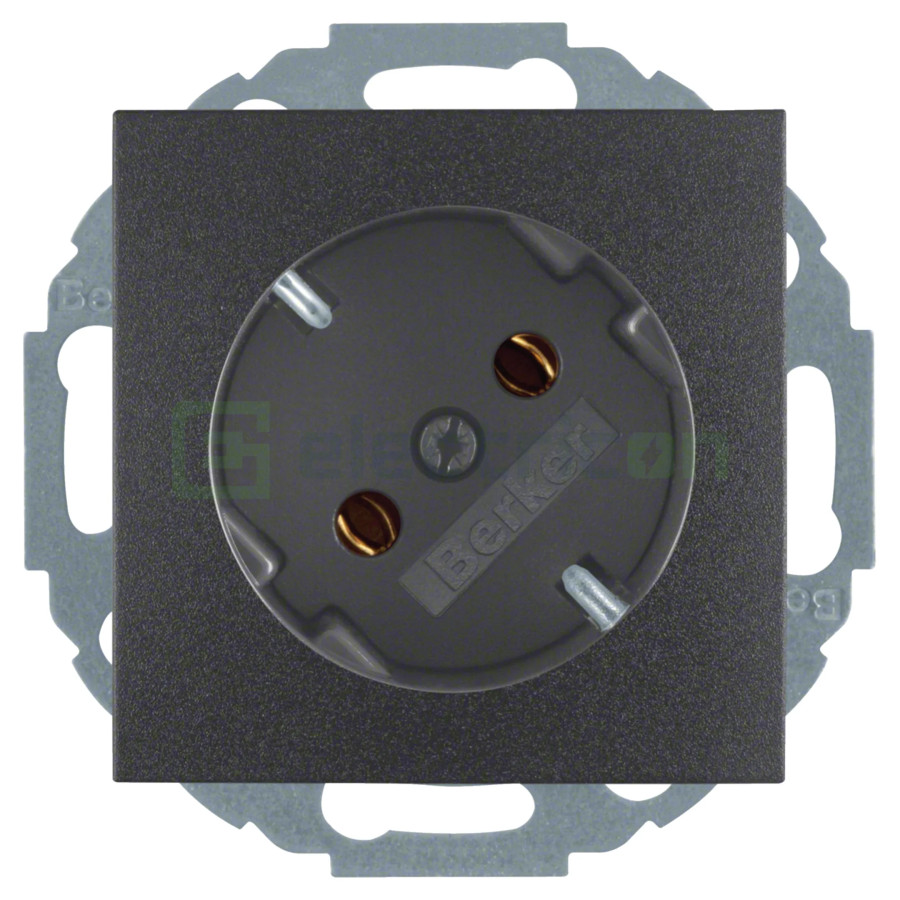 Priză - Schuko 2P+E - încastrat înclinație 45° - antracit mat - IP20 - Berker S.1 - 47271606