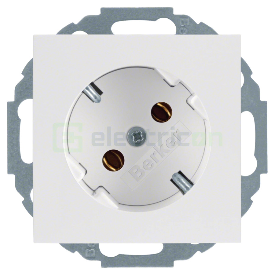 Priză - Schuko 2P+E - încastrat înclinație 45° - alb mat - IP20 - Berker S.1 - 47271909