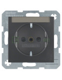 Priză - Schuko - protecție copii cu etichetă - Berker S.1 - antracit mat - 47491606