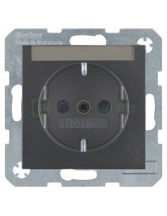 Priză - Schuko 2P+E - protecție copii cu etichetă - Berker S.1 - antracit mat - 47491606