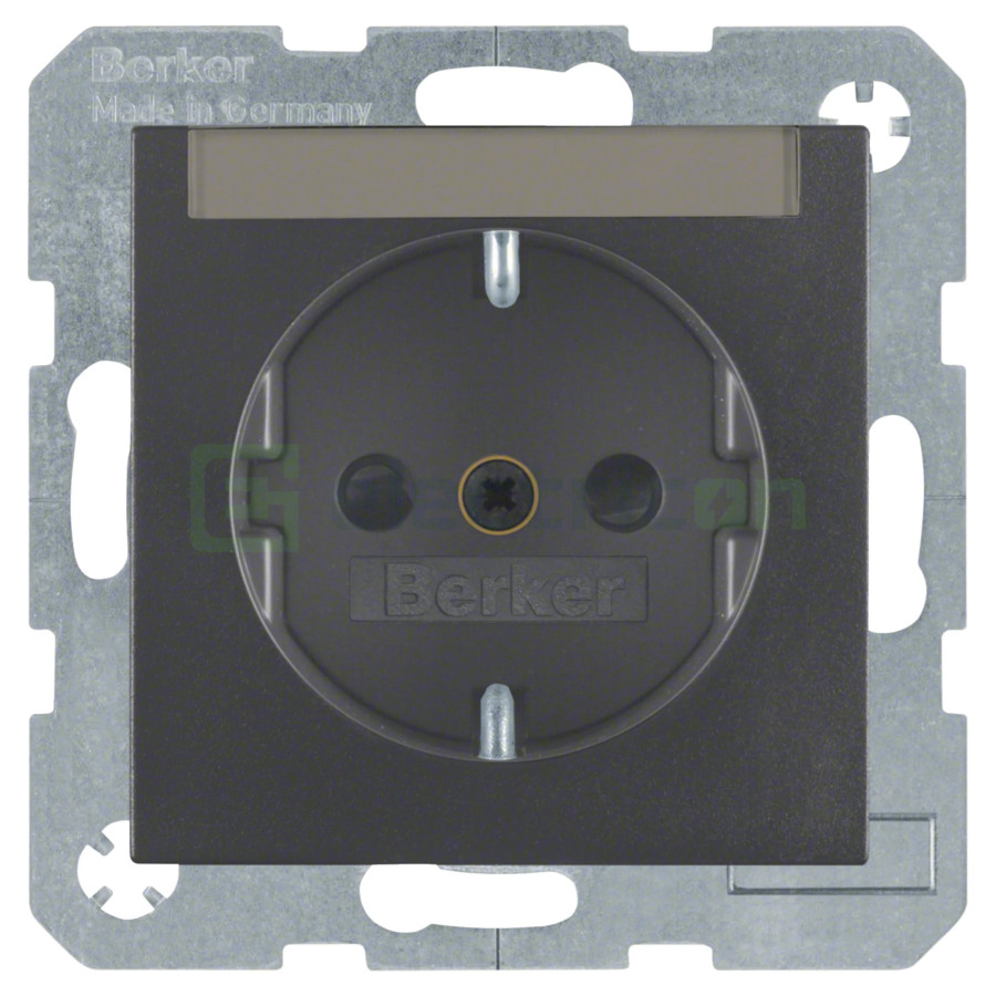 Priză - Schuko 2P+E - protecție copii cu etichetă - Berker S.1 - antracit mat - 47491606