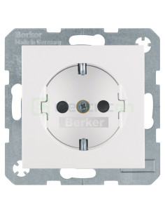 Priză - Schuko 2P+E - protecție copii - Berker S.1 - alb lucios - 47238989