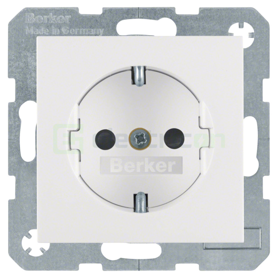 Priză - Schuko 2P+E - protecție copii - Berker S.1 - alb lucios - 47238989