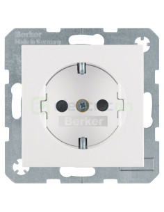 Priză - Schuko 2P+E - încastrat protecție atingere - alb mat - IP20 - Berker S.1 - 47231909