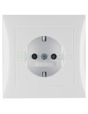 Priză - Schuko - înrămată protecție copii - Berker S.1 - alb lucios - 47228989