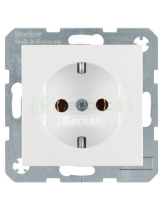 Priză - Schuko 2P+E - încastrat protecție atingere - alb lucios - IP20 - Berker S.1 - 47438989