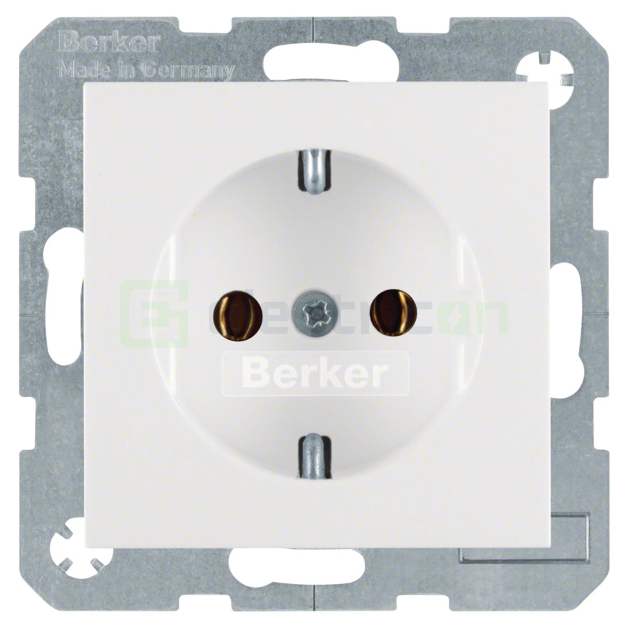 Priză - Schuko 2P+E - încastrat protecție atingere - alb lucios - IP20 - Berker S.1 - 47438989