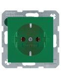 Priză - Schuko - încastrat protecție atingere - verde mat - IP20 - Berker S.1 - 47431913