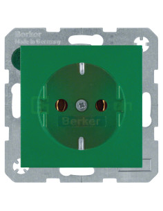 Priză - Schuko 2P+E - încastrat protecție atingere - verde mat - IP20 - Berker S.1 - 47431913