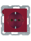 Priză - Schuko - încastrat protecție atingere - roșu mat - IP20 - Berker S.1 - 47431912