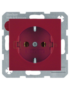 Priză - Schuko 2P+E - încastrat protecție atingere - roșu mat - IP20 - Berker S.1 - 47431912