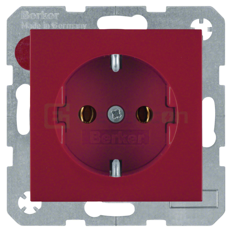Priză - Schuko 2P+E - încastrat protecție atingere - roșu mat - IP20 - Berker S.1 - 47431912