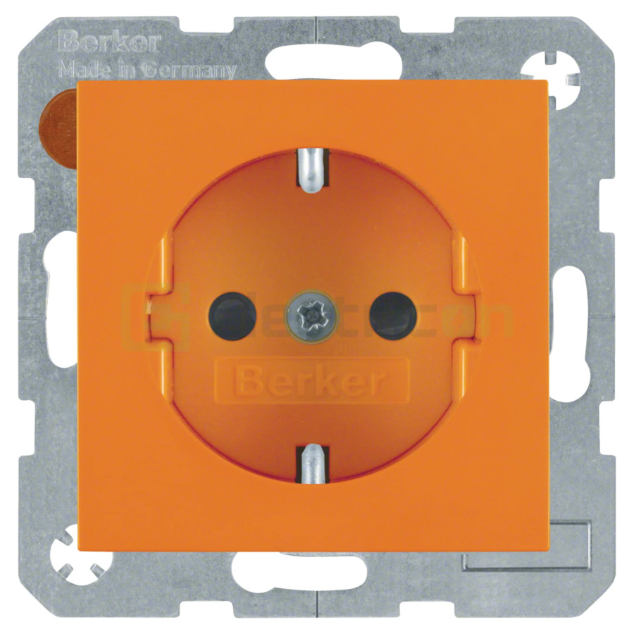 Priză - Schuko 2P+E - protecție copii - Berker S.1 - portocaliu mat - 47231914