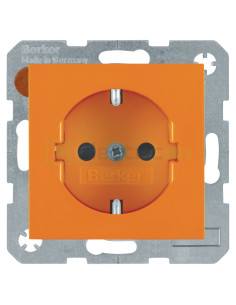 Priză - Schuko 2P+E - încastrat protecție atingere - portocaliu lucios - IP20 - Berker S.1 - 47238914