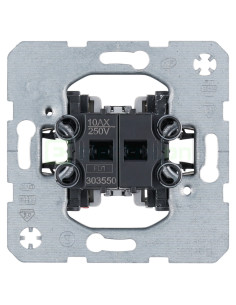 Mecanism întrerupător dublu - pentru pereți noi - alb - IP20 - Berker - 303550