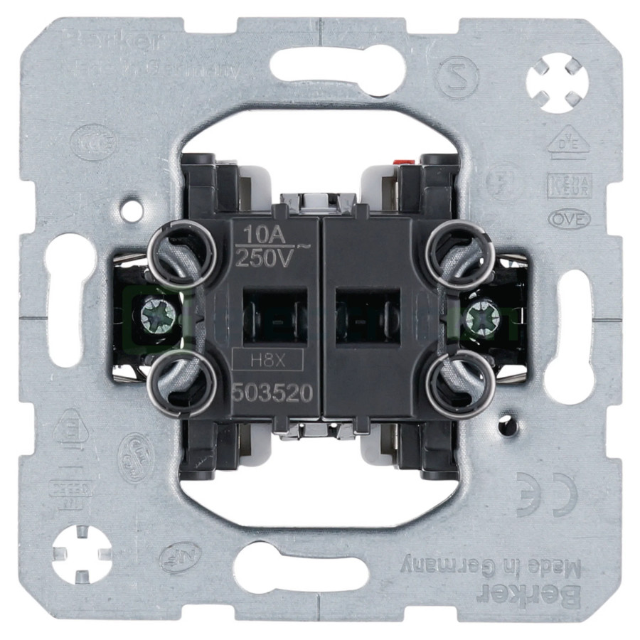 Mecanism întrerupător jaluzele - 1P - alb - IP20 - Berker - 503520