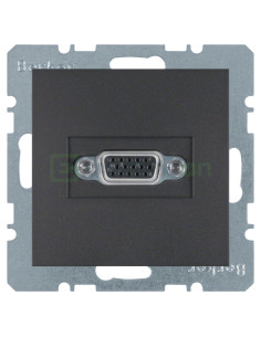 Priză - VGA - mufă D 15 pini - Berker S.1 - antracit mat - 3315401606
