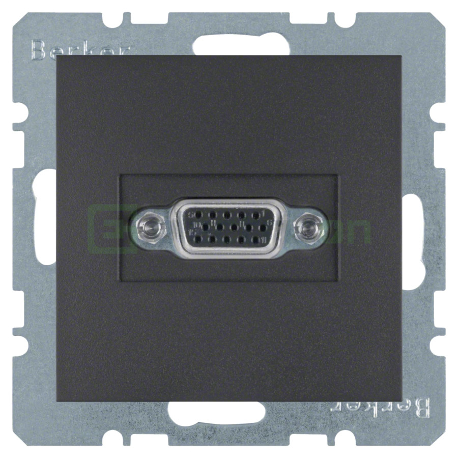 Priză - VGA - mufă D 15 pini - Berker S.1 - antracit mat - 3315401606