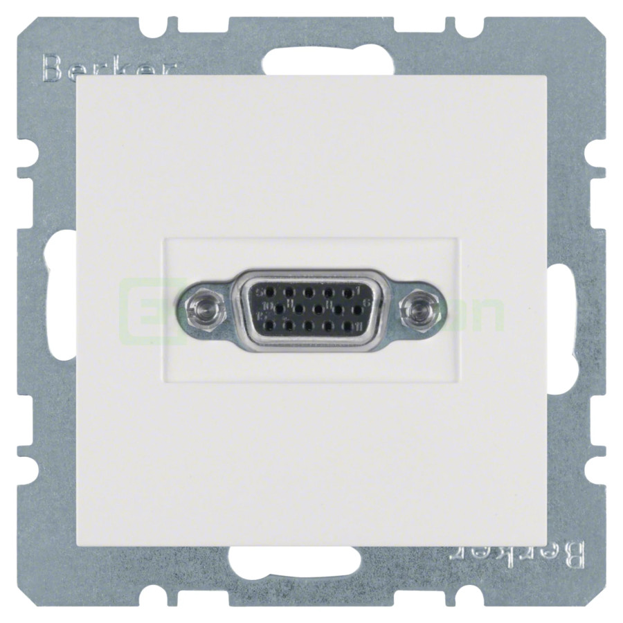 Priză - VGA - mufă D 15 pini - Berker S.1 - alb mat - 3315401909