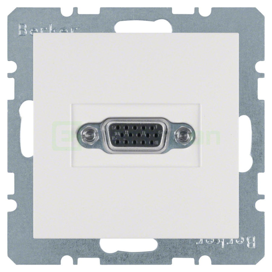 Priză - VGA - mufă D 15 pini - Berker S.1 - alb lucios - 3315408989