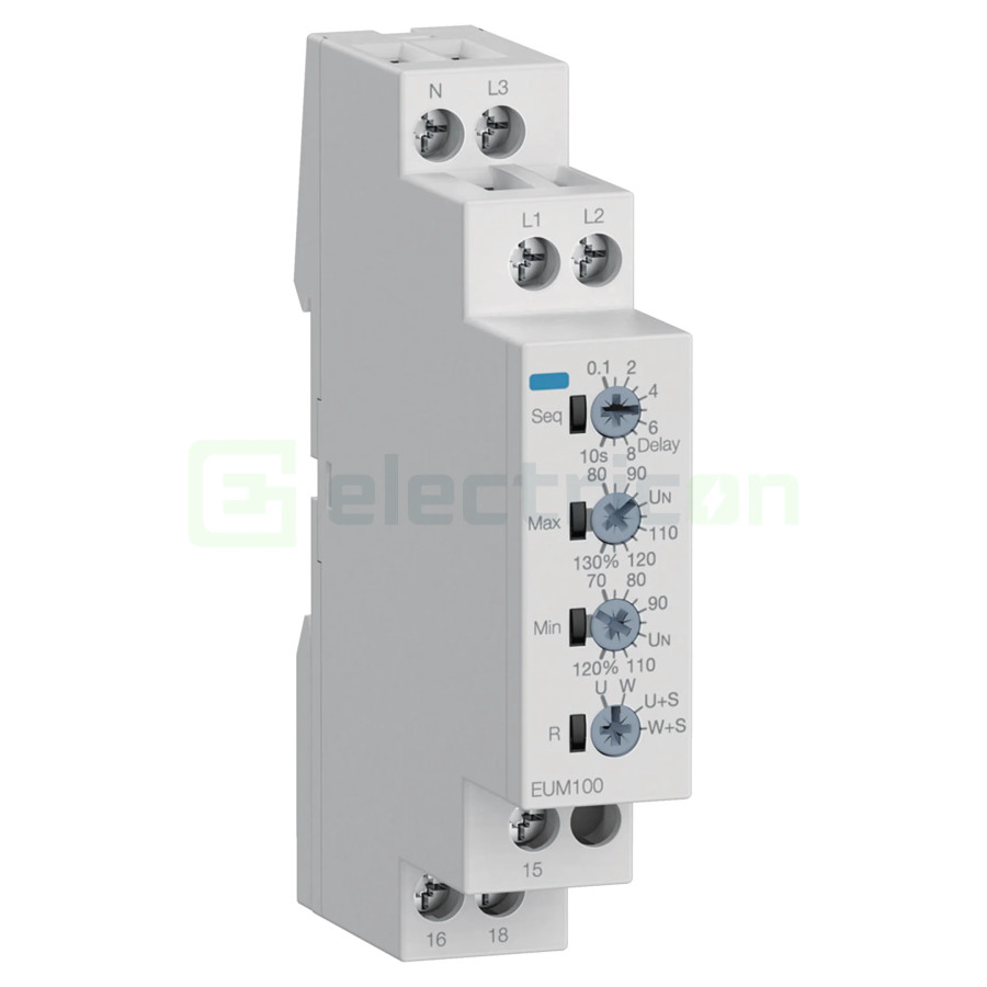 Releu Hager EUM100 – control tensiune reglabil monofazat/trifazat