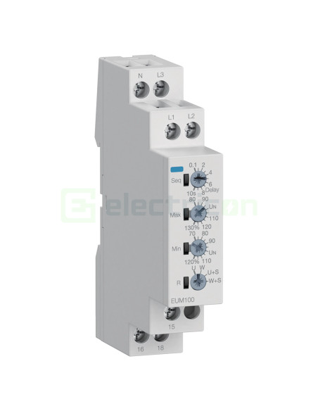 Releu Hager EUM100 – control tensiune reglabil monofazat/trifazat