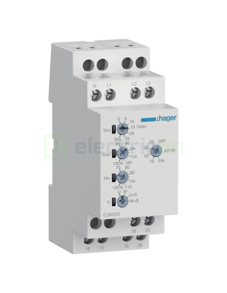 Releu control monitorizare tensiune Hager EUM200 (1P+N/3P+N