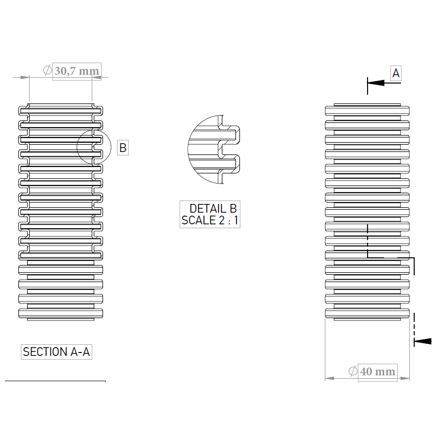 Copex tub flexibil Kouvidis Conflex ISR 40mm 1250N UV rezistent 20m 2041040