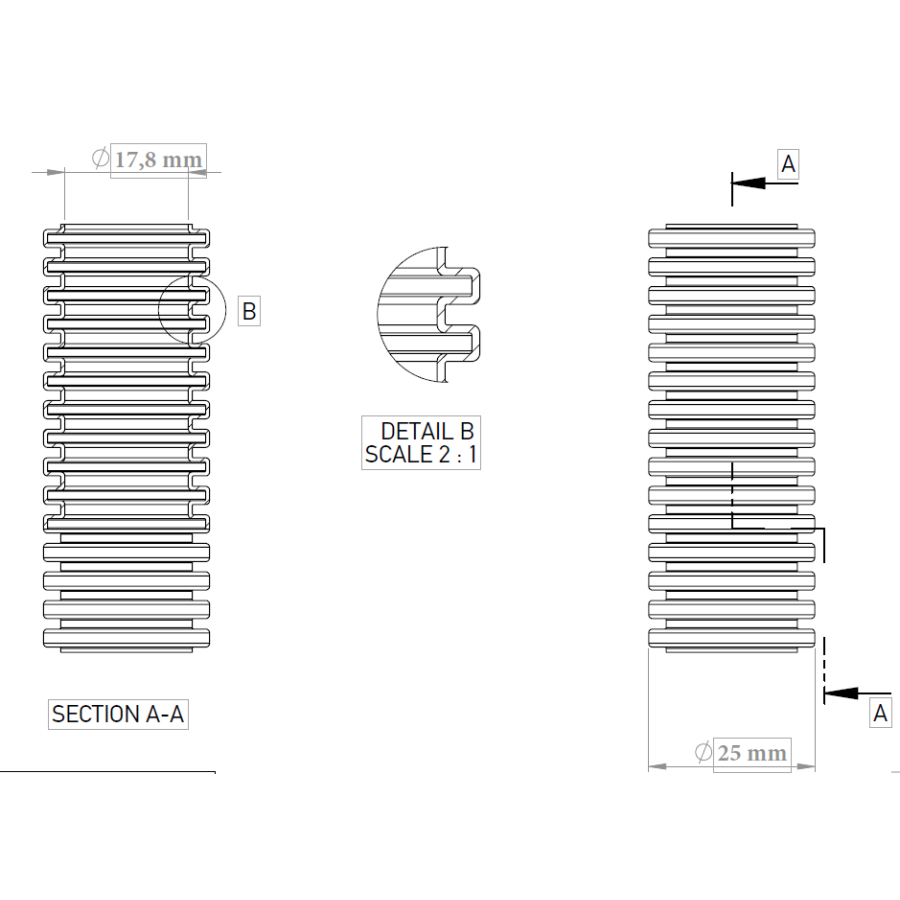 Copex tub flexibil Kouvidis Conflex ISR 25mm 1250N UV rezistent 25m 2041025