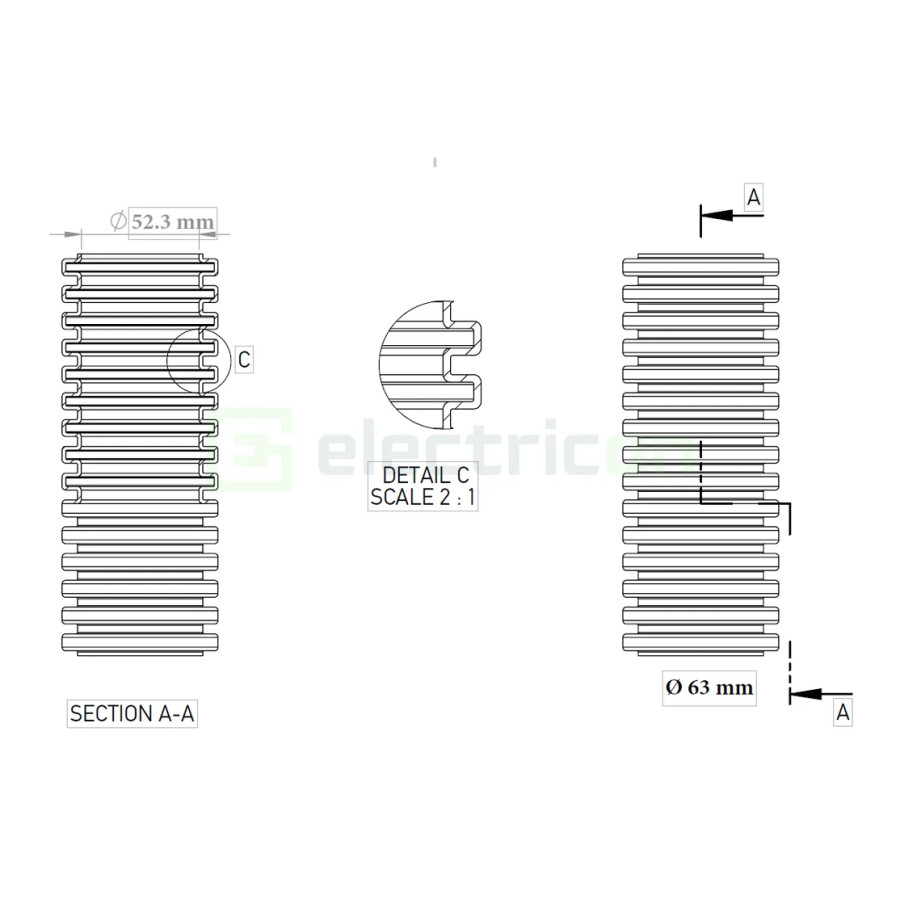 Copex tub flexibil Kouvidis MEDIFLEX IAS 63mm 750N gri 20m 2002063