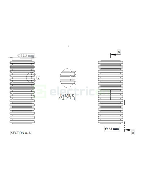 Copex tub flexibil Kouvidis MEDIFLEX IAS 63mm 750N gri 20m 2002063