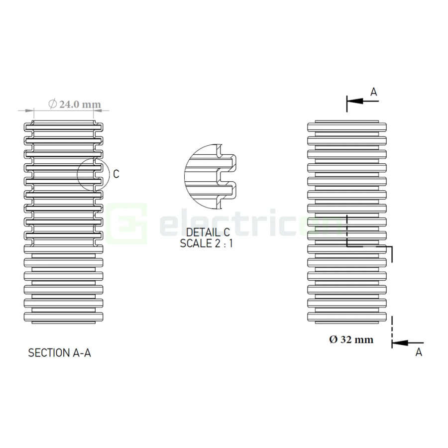 Copex tub flexibil Kouvidis MEDIFLEX IAS 32mm 750N gri 25m 2002032