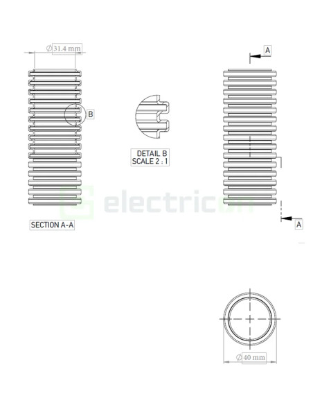 Copex protecție flexibil Kouvidis SIFLEX IAS 40mm 320N gri 20m 2003040