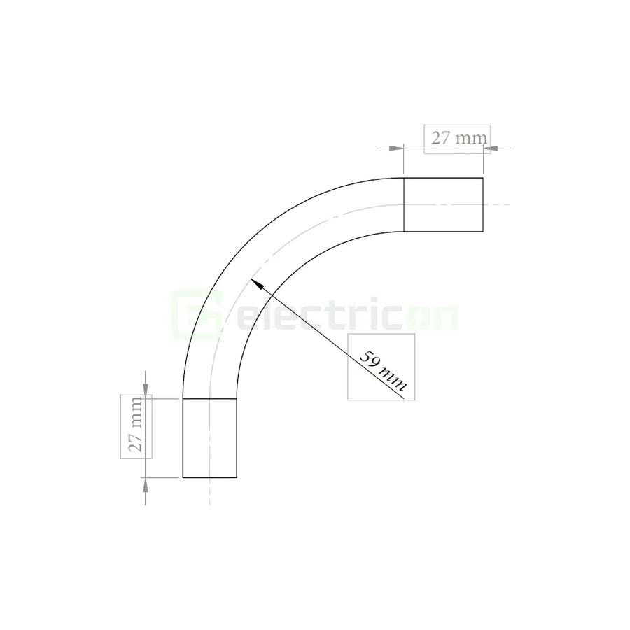 Cot PVC 90 grade pentru copex - tub rigid - Ø16 mm - 1250N - gri - fără halogeni - Kouvidis CONDUR HF IAS 4013016