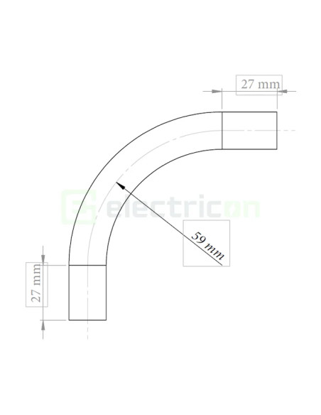Cot PVC 90 grade pentru copex - tub rigid - Ø16 mm - 1250N - gri - fără halogeni - Kouvidis CONDUR HF IAS 4013016