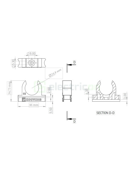 Clemă montaj tub copex Kouvidis CONDUR ISR 25mm 4033025